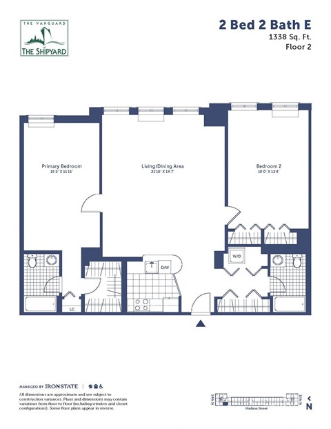 a floor plan of a 2 bedroom 2 bath floor plan for a home
